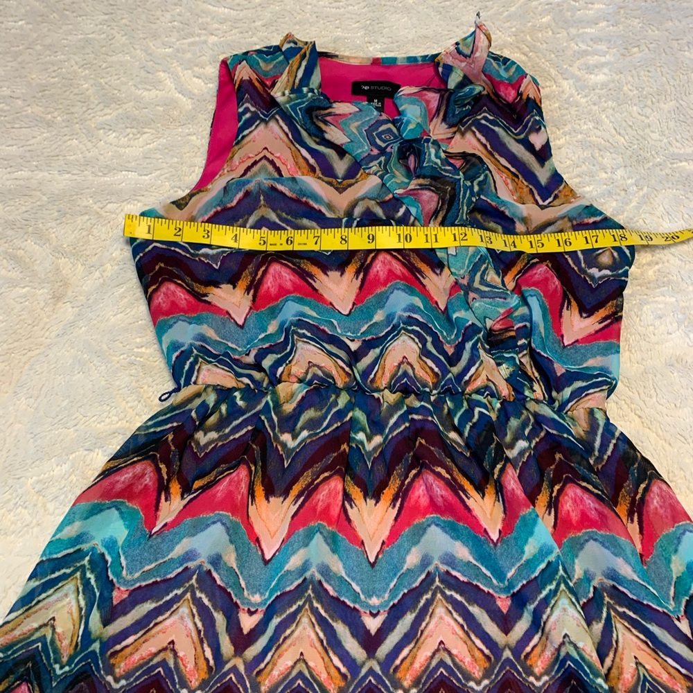 AB Studio Abstract Print Fully‎ lined Dress - Picture 10 of 13